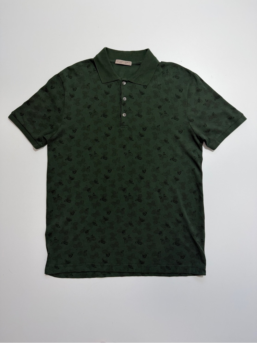 Vintage Bottega Veneta Butterfly Short Sleeve Polo Shirt Mens 54 XL Green